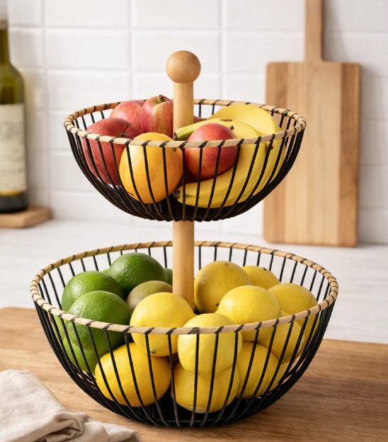 Frutero organizador de 2 niveles